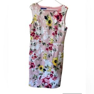 Apt 9 pink floral sheath dress. Size 12. Worn once.